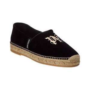 Palm Angels Pa Velour Espadrille, Black